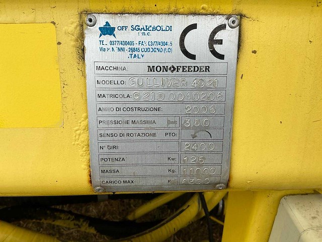 2006 sgariboldi gulliver 4021 zelfrijdende voermengwagen 21 m³ - afbeelding 33 van  39