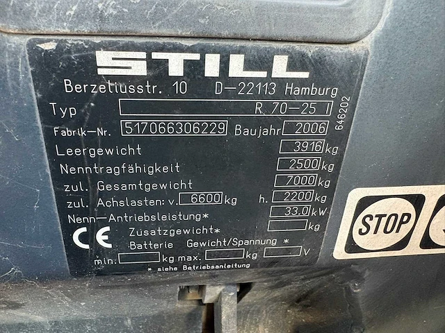 2006 still r70-25 vorkheftruck - afbeelding 2 van  11