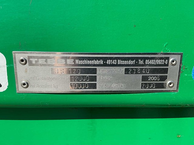 2006 tebbe hs120 compoststrooier - afbeelding 33 van  39