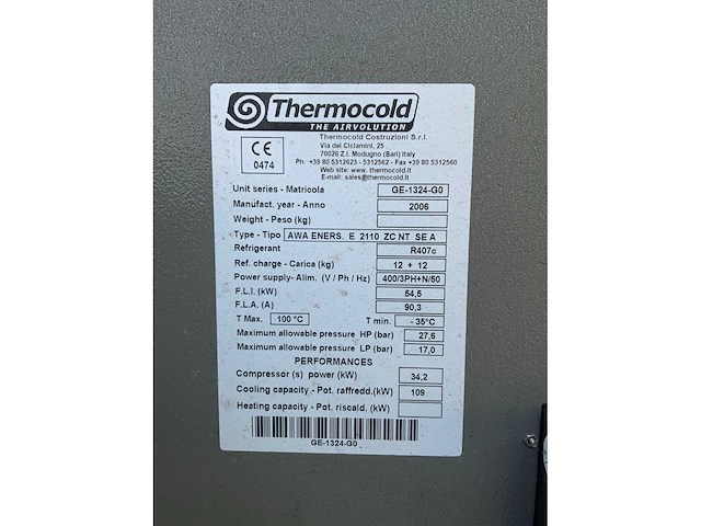 2006 thermocold ge-1324-g0 chiller - afbeelding 8 van  8