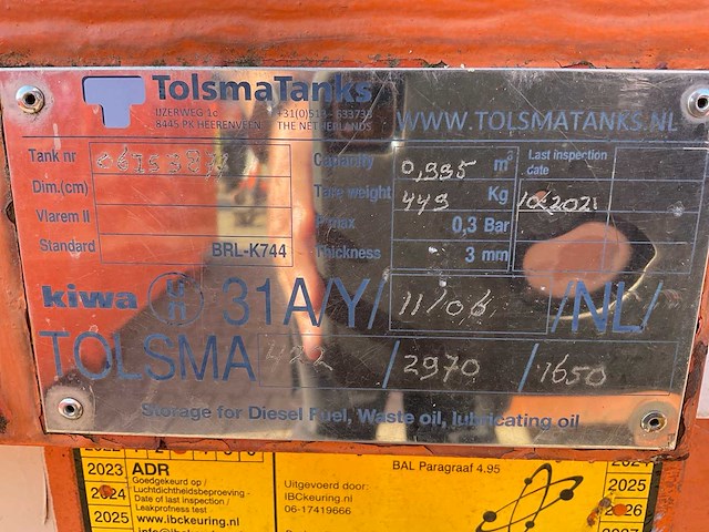2006 tolsma brandstof opslagtank - afbeelding 4 van  13