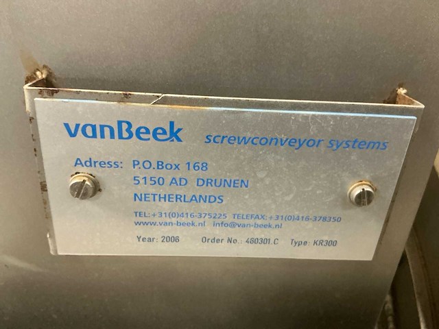 2006 van beek rvs316 doseer- en schroeftransportinstallatie - afbeelding 75 van  77