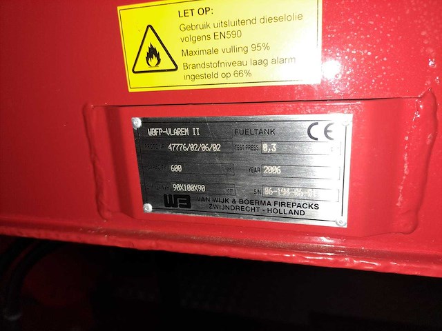 2006 van wijk wb882-d20 mobiele pompunit met sprinklerinstallatie - afbeelding 2 van  34
