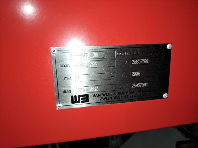 2006 van wijk wb882-d20 mobiele pompunit met sprinklerinstallatie - afbeelding 26 van  27