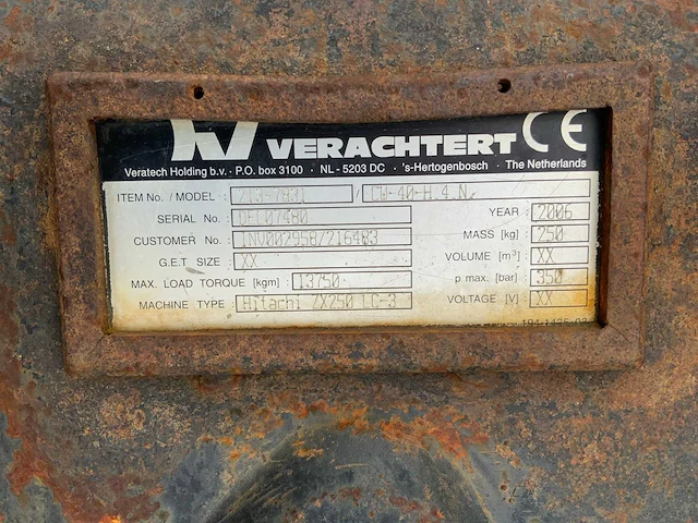 2006 verachtert hitatchi zx250 lc-3 snelwissel cw40-h 4n - afbeelding 7 van  7
