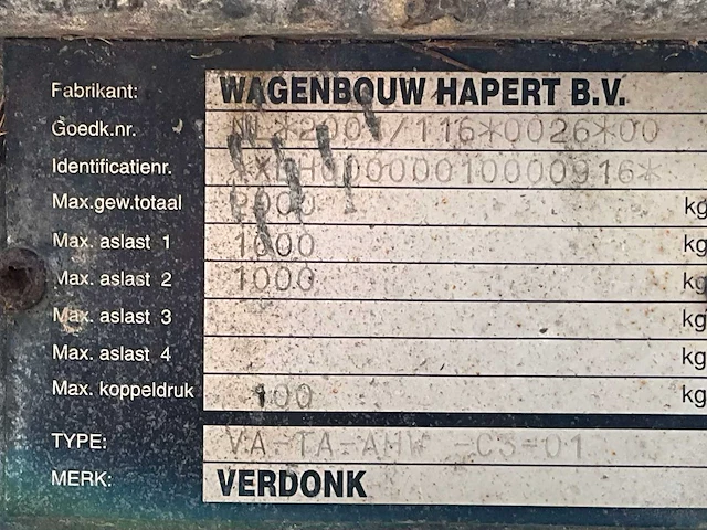 2006 verdonk ducato va-ta-ahw auto transport aanhangwagen - afbeelding 19 van  26