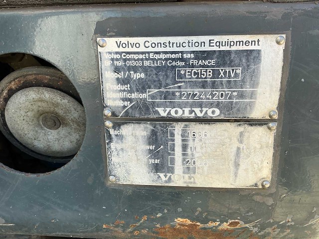 2006 volvo ec15b xtv – 3 bakken cw05 - afbeelding 25 van  31