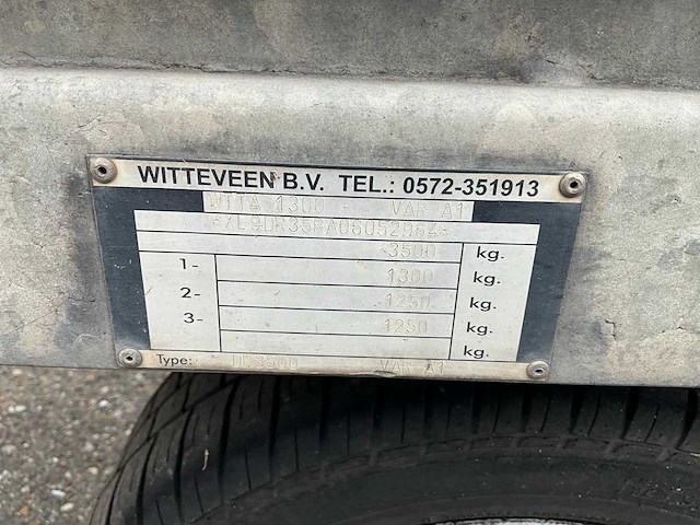 2006 witteveen dr3500 schamel aanhangwagen wv-db-66 - afbeelding 14 van  21