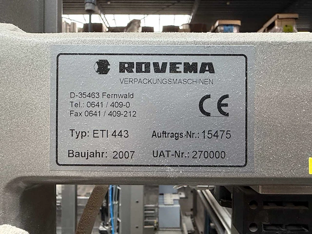 2007 - rovema eti 443 automatische tray-/displayverpakkingsmachine - afbeelding 231 van  279