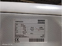 2007 atlas copco ga11ff schroefcompressor op ketel met geïntegreerde droger (11 kw) – (full feature / tank mounted) - hoge druk 13 bar! - afbeelding 3 van  4