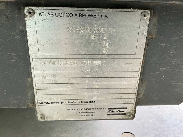 2007 atlas copco qax12 stroomgenerator aanhangwagen - afbeelding 15 van  17