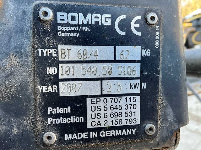 2007 bomag bt 60/4 trilstamper - afbeelding 5 van  5