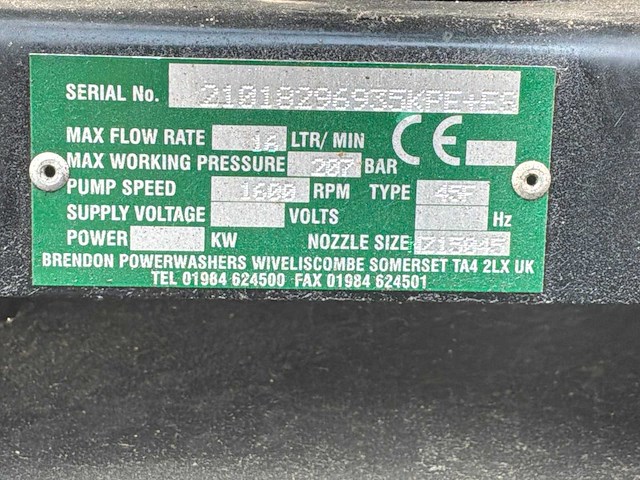 2007 brendon powerwashers bbw1000 hogedrukreiniger aanhangwagen - afbeelding 8 van  9