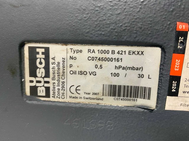 2007 busch ra 1000 b vacuümpomp - afbeelding 7 van  7