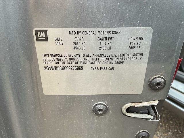 2007 chevrolet sedan impala ls flexfuel personenauto - afbeelding 15 van  19