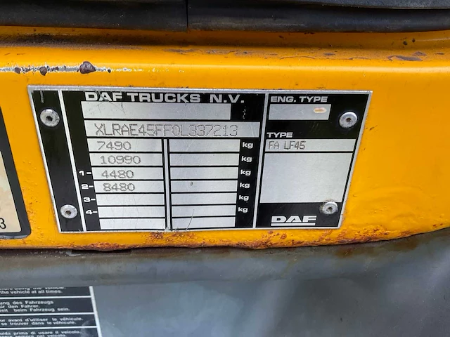 2007 daf lf fa lf45g12 oprijwagen - afbeelding 8 van  23