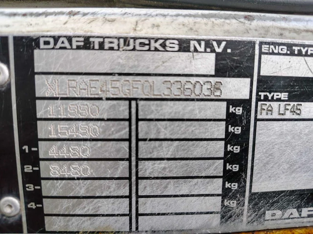 2007 daf lf45.220 4x2 machine-/oprijwagen euro 5 automaat - afbeelding 15 van  23