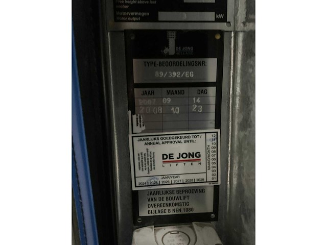 2007 de jong sl500 materiaallift - afbeelding 5 van  10