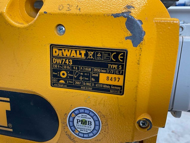 2007 dewalt dw743 afkortcirkelzaagmachine - afbeelding 7 van  7
