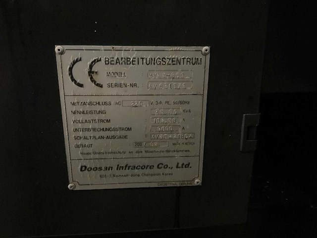 2007 doosan mynx 650 (4e as) cnc universele machinecentrum - afbeelding 16 van  23