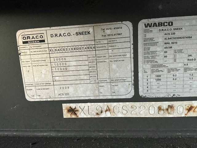 2007 draco acs220 aanhangwagen voor wisselopbouw - afbeelding 4 van  28