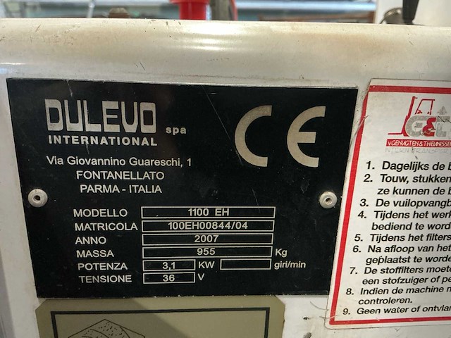 2007 dulevo 1100 zelfrijdende veegmachine - afbeelding 12 van  23