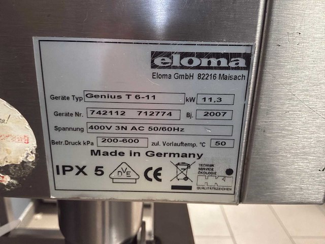 2007 eloma genius t 6-11 combisteamer - afbeelding 7 van  7