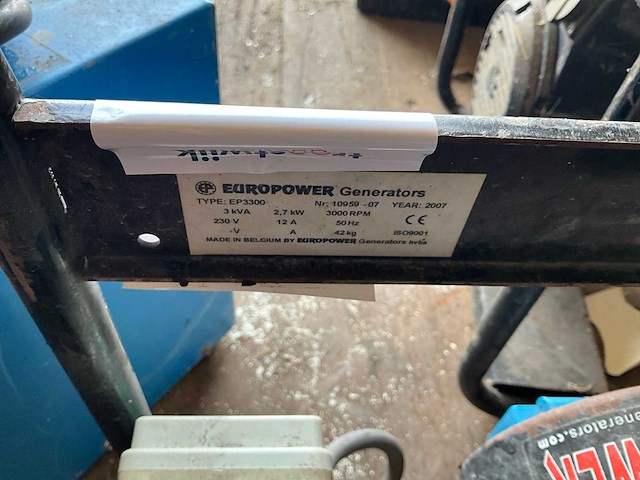 2007 europower ep3300 3 kva stroomaggregaat - afbeelding 5 van  6