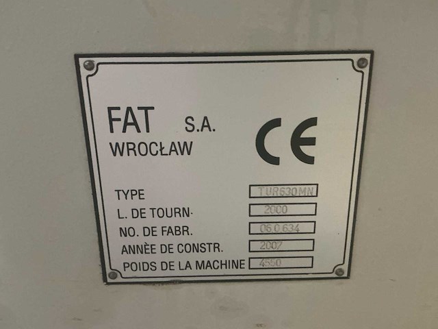 2007 fat s.a. tur 630mn teach-in draaibank - afbeelding 2 van  26