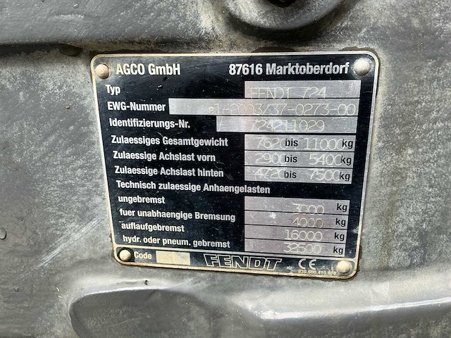 2007 fendt 712 vario vierwielaangedreven landbouwtractor - afbeelding 4 van  38