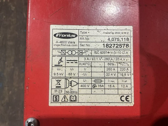 2007 fronius transtig 2600 g/w/z tig lasmachine - afbeelding 6 van  6