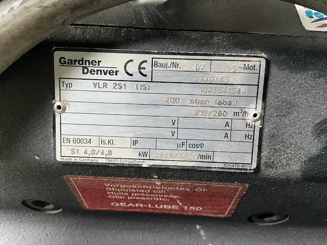 2007 gardner / denver vlr 251 vacuümpomp - afbeelding 5 van  6