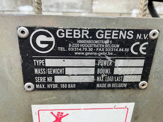 2007 gebr. geens steenklem voorzetapparatuur - afbeelding 5 van  13