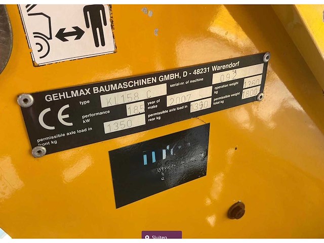 2007 gehlmax kl158 c kniklader - afbeelding 16 van  21