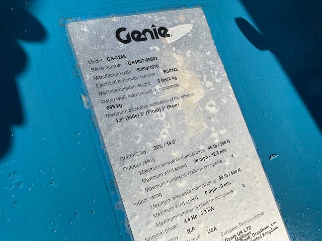 2007 genie gs-3246 hoogwerker - afbeelding 3 van  5