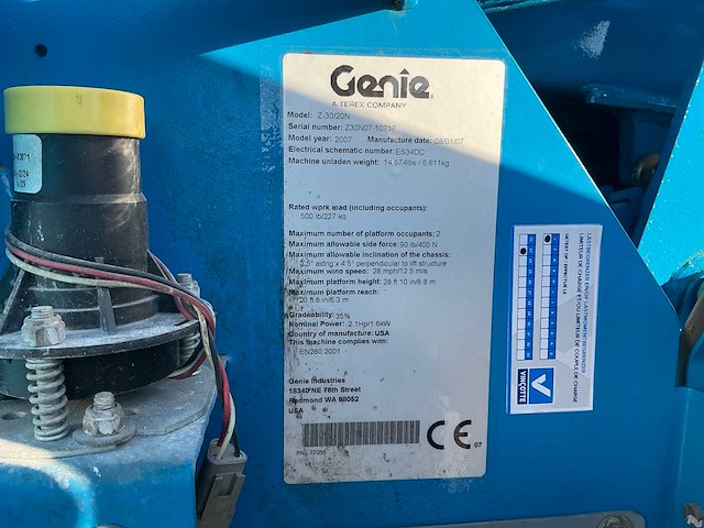 2007 genie z-30/20n hoogwerker met nieuwe accu’s - afbeelding 35 van  47
