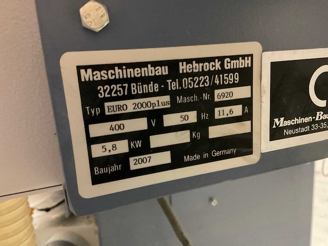 2007 hebrock euro 2000 plus kantenlijmmachines - afbeelding 17 van  17
