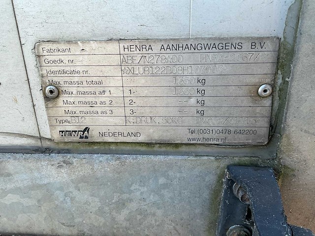 2007 henry hnra-2067/b aanhangwagen - afbeelding 4 van  12