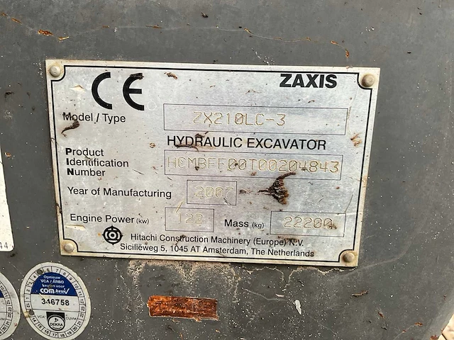 2007 hitachi zaxis 210lc-3 rupsgraafmachine - afbeelding 15 van  22