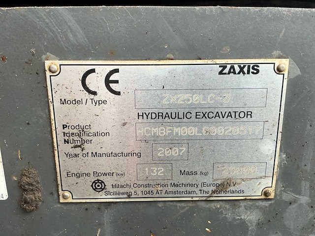 2007 hitachi zaxis 250 lc rupsgraafmachine - afbeelding 41 van  46