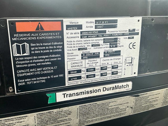 2007 hyster h 7.0 f1 diesel vorkheftruck - afbeelding 5 van  25