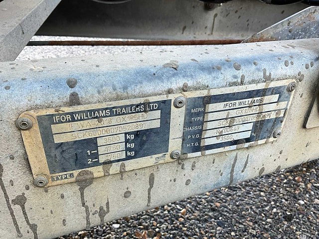 2007 ifor williams trailers gx125hd machinetransporter wz-bv-94 - afbeelding 9 van  17