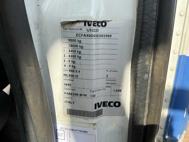 2007 iveco ml90e18 vrachtwagen - afbeelding 90 van  92