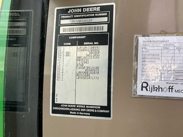 2007 john deere 6320 vierwielaangedreven landbouwtractor - afbeelding 16 van  24