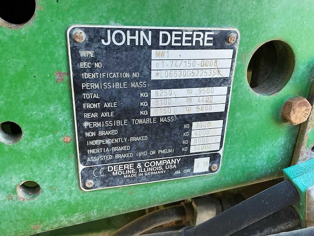 2007 john deere 6530 vierwielaangedreven landbouwtractor - afbeelding 14 van  18