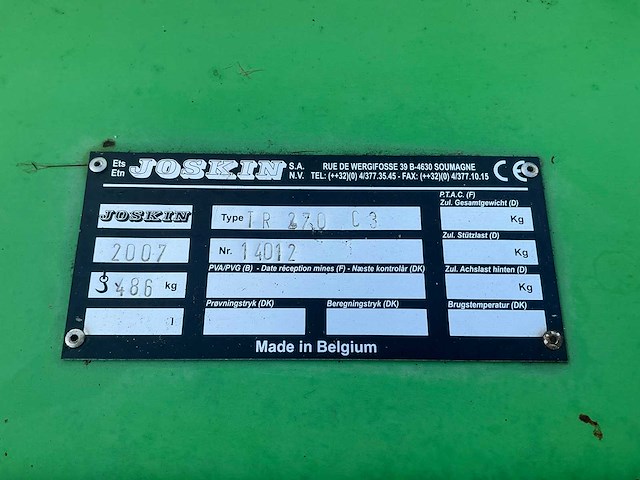 2007 joskin tr 270 c3 weide bloter - afbeelding 3 van  11