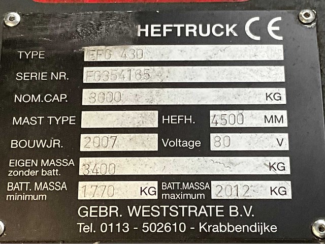 2007 jungheinrich efg420 vorkheftruck - afbeelding 25 van  31