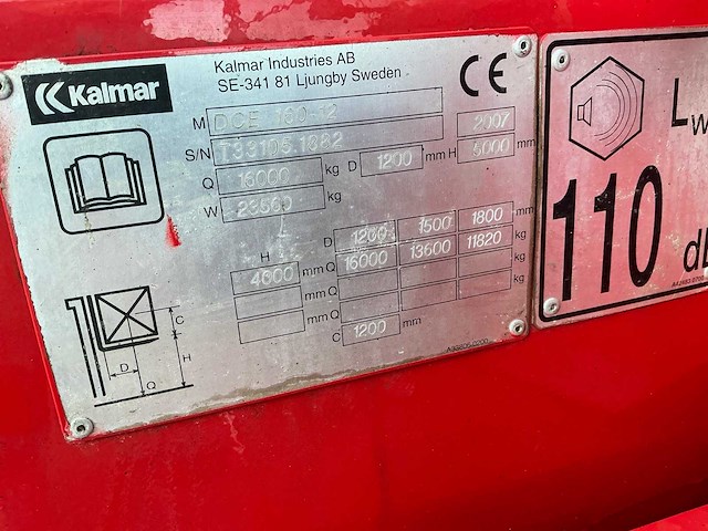 2007 kalmar dce 160-12 vorkheftruck - afbeelding 25 van  37