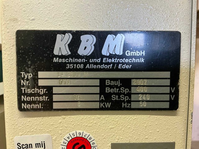 2007 kbm la 2800 m bandschuurmachine - afbeelding 18 van  19