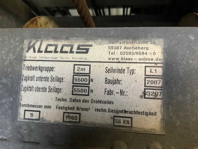 2007 klaas kiii aanhangerlift - afbeelding 11 van  19